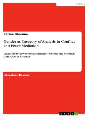 cover image of Gender as Category of Analysis in Conflict and Peace Mediation